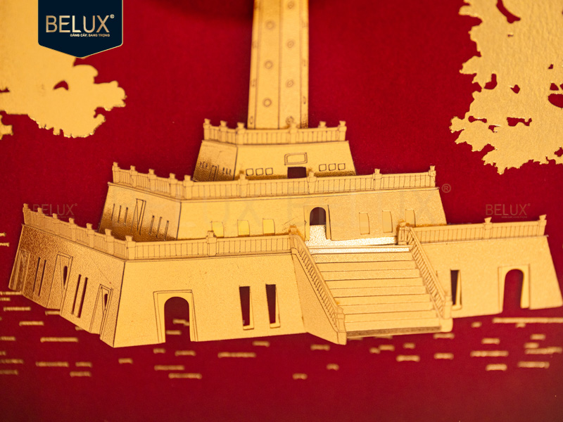 Tranh Cột Cờ Dát Vàng 24k 25x25cm